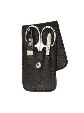 Erbe Solingen 3-delige Manicure Etui met Drukknoopsluiting Zwart (ERBE9018)
