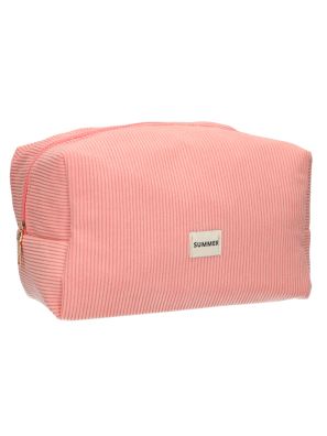Toilettas Rib Waterdicht Roze 24,5cm x 18,5cm