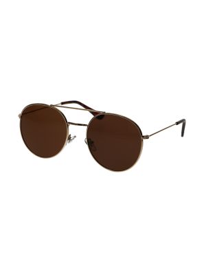 Spectrum Zonnebril Rond Goud Metaal Bruin Unisex