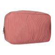 Toilettas Rib Stof Waterdicht Roze 28x17cm