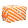 Toilettas Badstof Stripe Oranje 23cm x 13cm