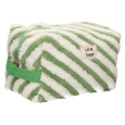 Toilettas Badstof Stripe Groen 23cm x 13cm