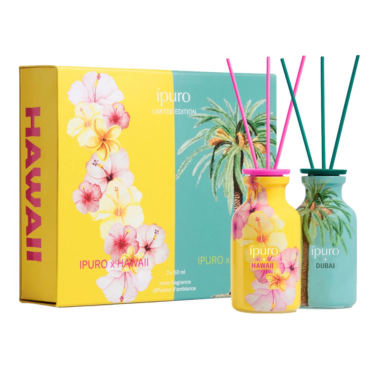 IPuro geurdiffuserset hawaii & dubai 2x50ml afbeelding