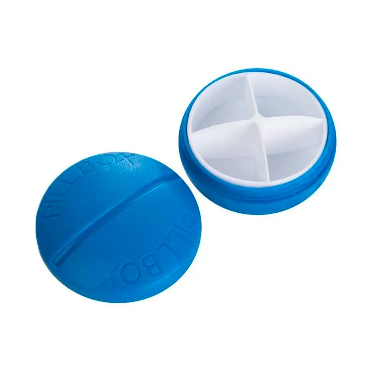 JVDL Pillendoos pillbox 4 vakken blauw