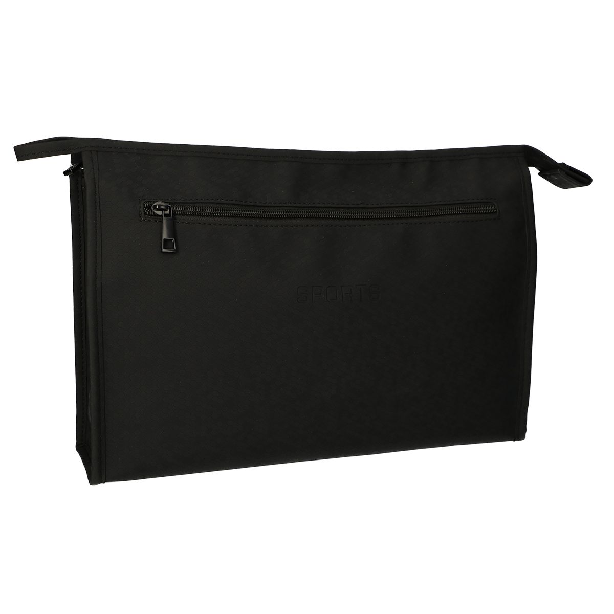 Traveller Toilettas rits horizontaal zwart 35x24 cm