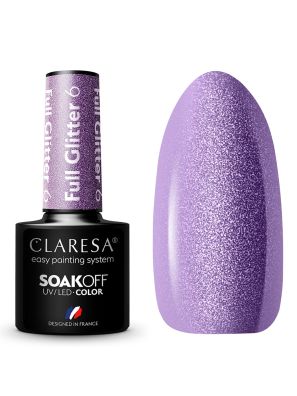 Claresa UV/LED Gellak 5ml Full Glitter 6 Purple