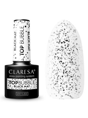 Claresa Top Coat Bubble Black Mat No Wipe 5ml