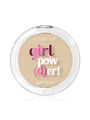 Claresa Girl Pow(d)er! Matt &amp; Fix Pressed Powder 02 Natural Beige 12gr.