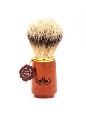 Omega Scheerkwast 100% Silvertip Badger Bruyèrehout Handvat 11cm