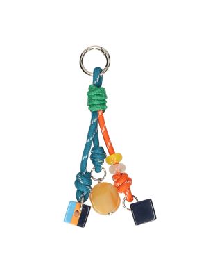 Bag Charm Oranje/Blauw Met Gekleurd Blokje