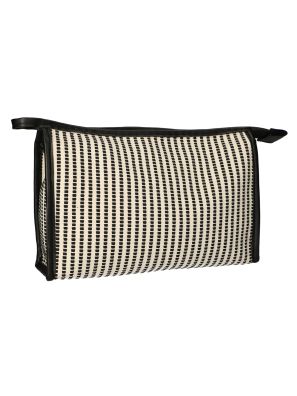 Toilettas Stripe Zwart Creme 30x20cm