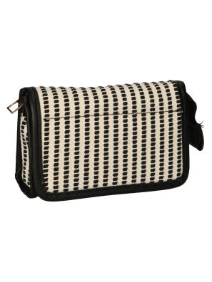 Spiegeltas Stripe Zwart Creme 16.5x11cm