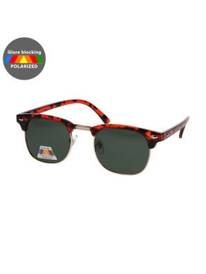 Spectrum Polarized Zonnebril Club Vierkant Havana Goud Groen Unisex
