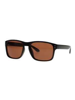 Spectrum Zonnebril Zwart Rechthoek Bruin Glas Unisex